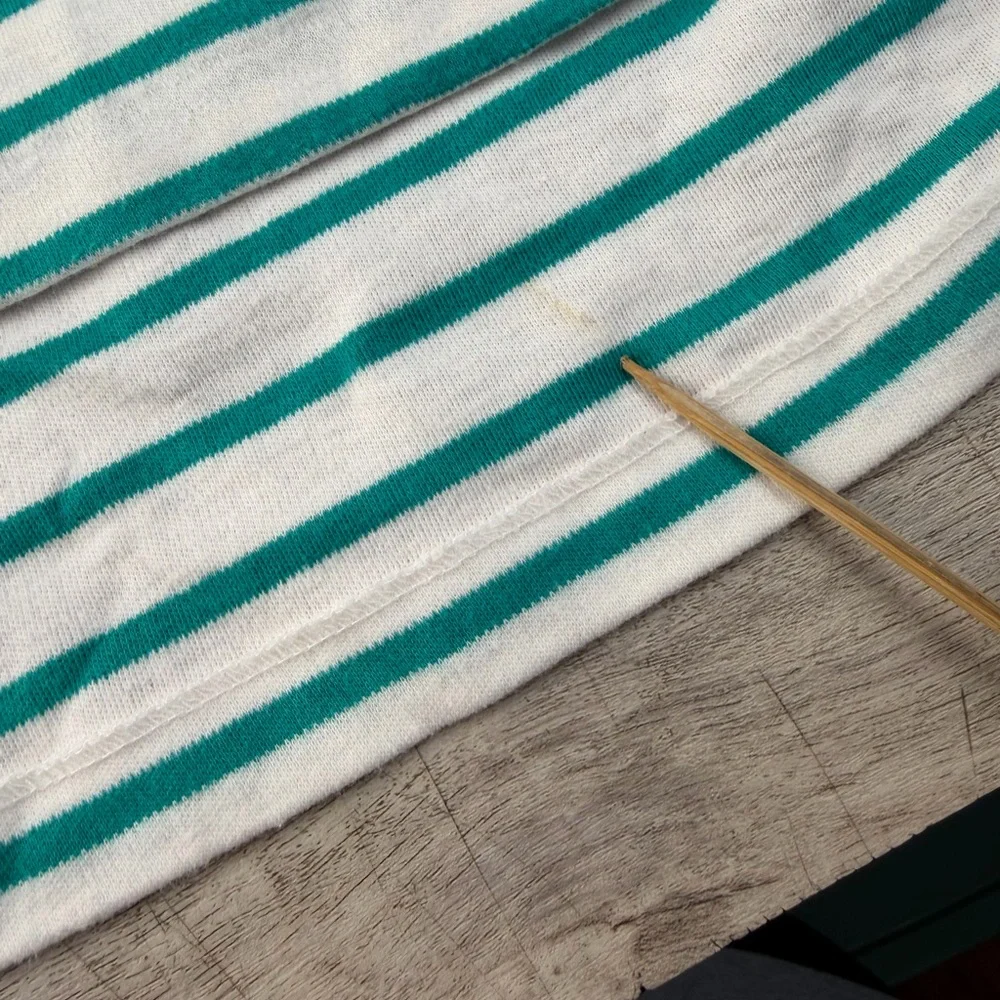 Vintage Polo Ralph Lauren Polo Shirt Green & White Striped Polo Made USA Sz M